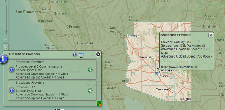 Arizona broadband map