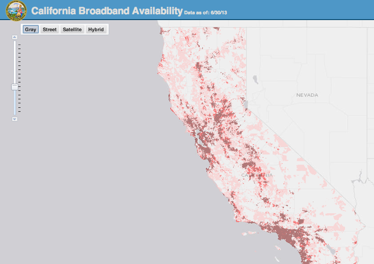 California broadband map