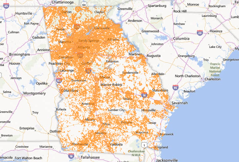 Georgia broadband map