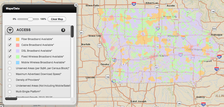Iowa broadband map Iowa broadband map