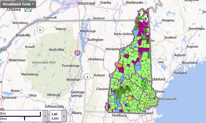New Hampshire broadband map New Hampshire broadband map