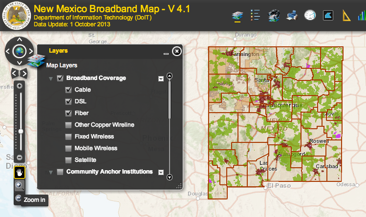 New Mexico broadband map New Mexico broadband map