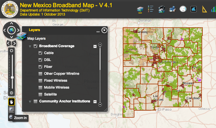 New Mexico broadband map