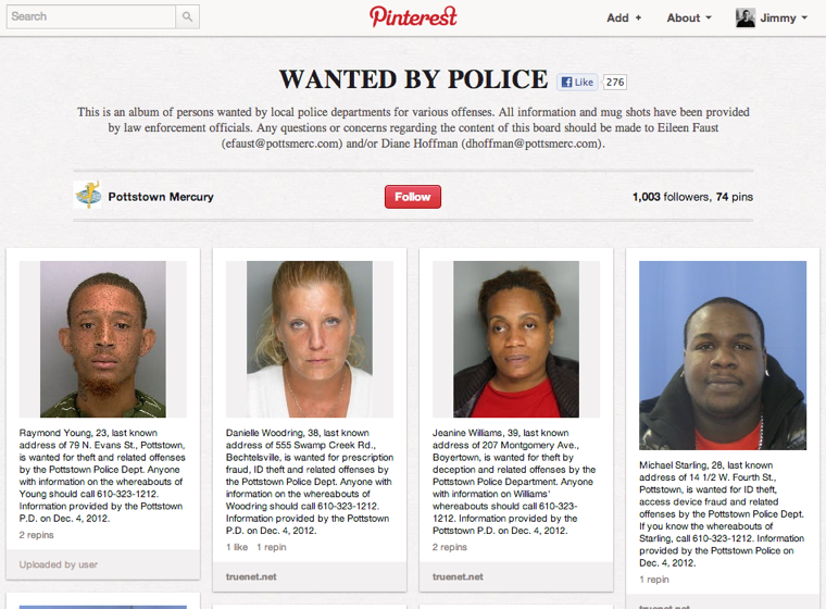 Using Pinterest to catch Criminals Using Pinterest to catch Criminals