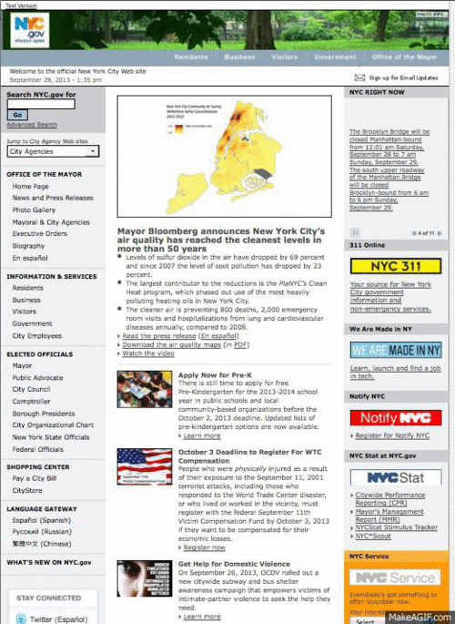 NYC.gov Before and After NYC.gov Before and After