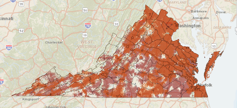Virginia broadband map