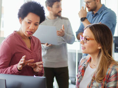 People working in the office together