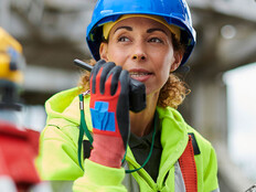 Surveyor using radio