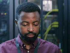 Person working in data center