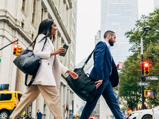 People walking to work